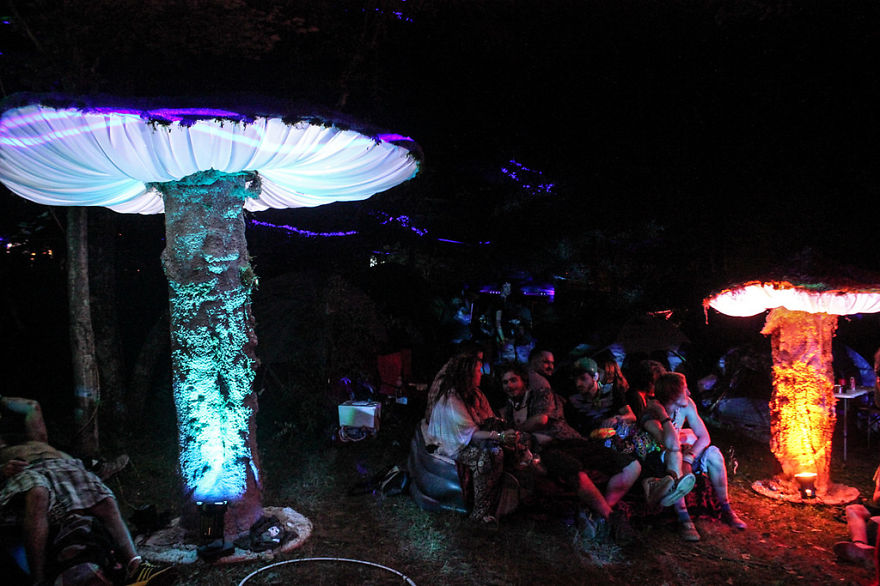 My Giant Illuminated Mushrooms Brighten Up Every Place They Go