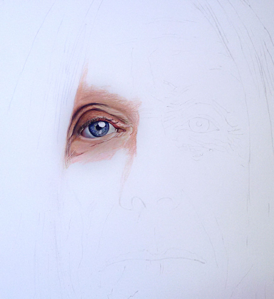 I Drew Iggy Pop Portrait With Color Pencils