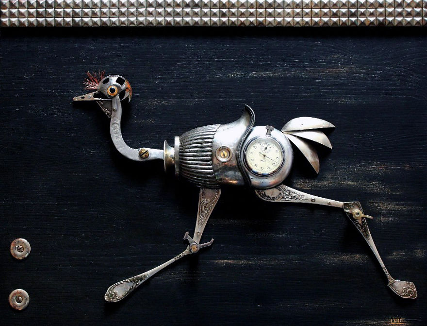 Lithuanian Artist Creates Steampunk Assemblages From Various Metal Parts