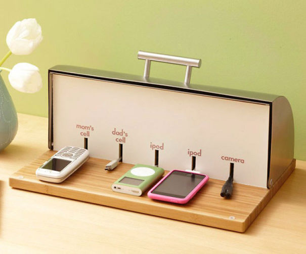 Old Breadbox Turned Into A Charging Station