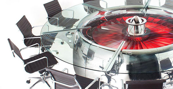 Boeing 747 Jumbo Jet Engine Turned Into Conference Table