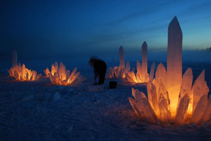 I Built A Cristal Garden On A Frozen Lake In Sweden