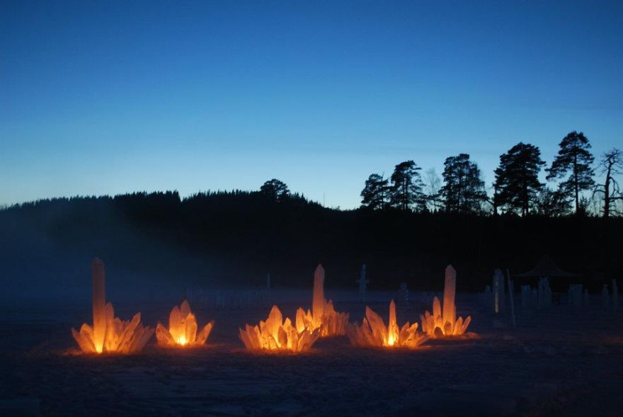 I Built A Cristal Garden On A Frozen Lake In Sweden