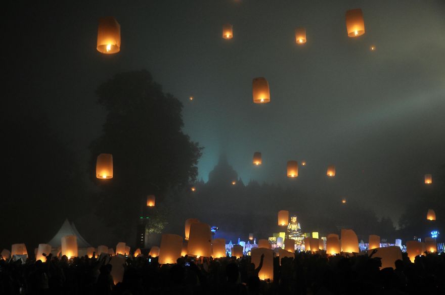 Borobudur Vesak Lampion Festival, Central Java, Indonesia