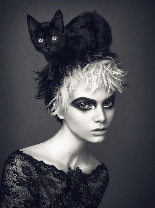 Boudoir Campaign With Hat Cat