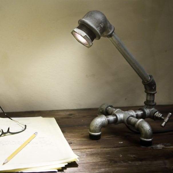 Iron Pipe Turned Into A Table Lamp
