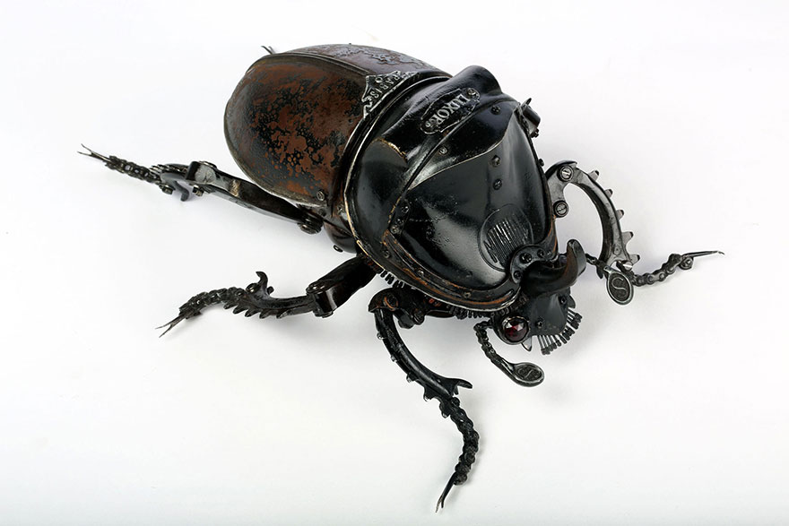 Rhinoceros Beetle Made Out Of Scrap Metal