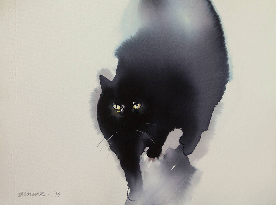 watercolor-black-cats-ink-paitings-endre-penovac-3