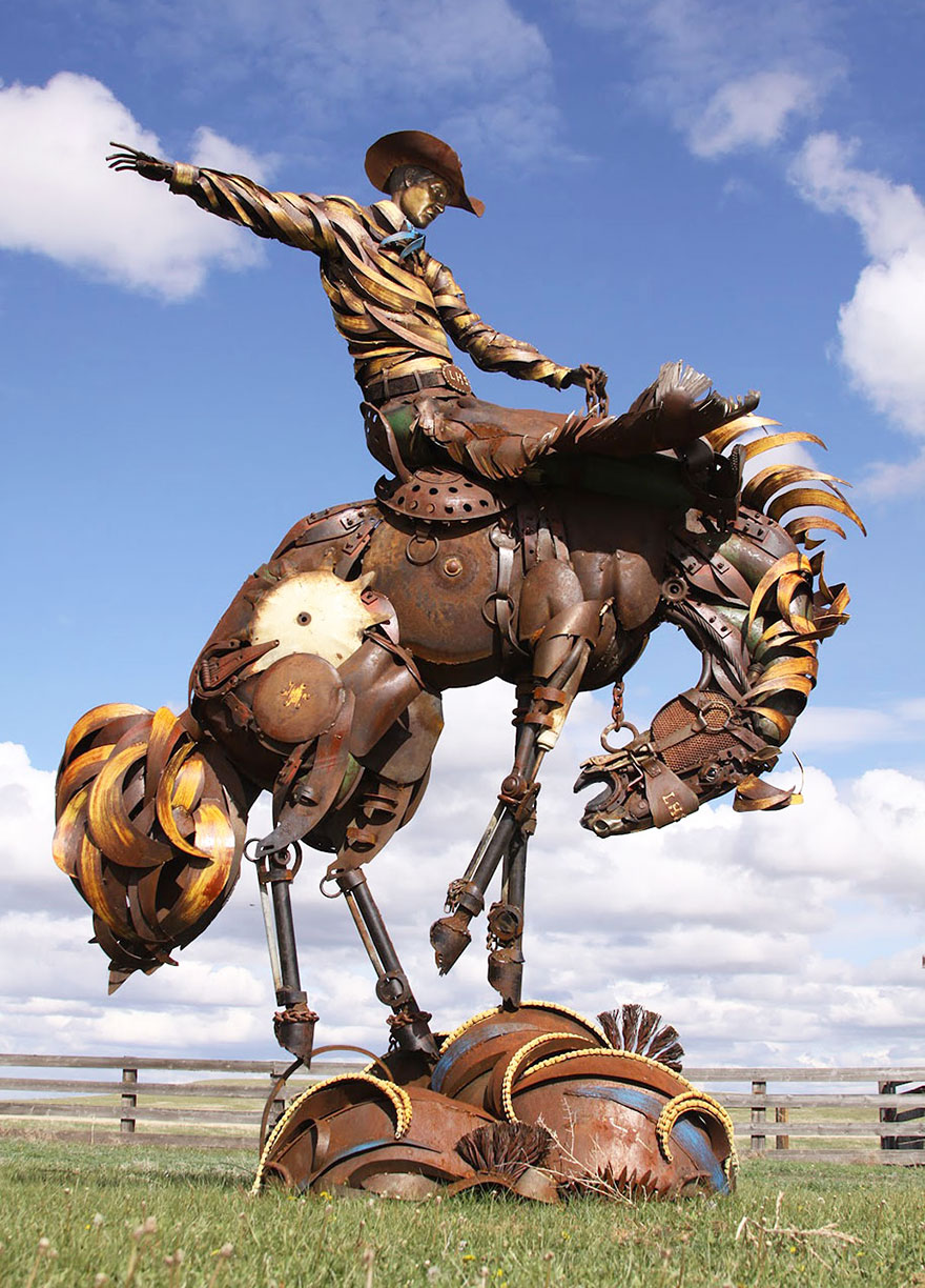 Life-sized Scrap Metal Sculpture