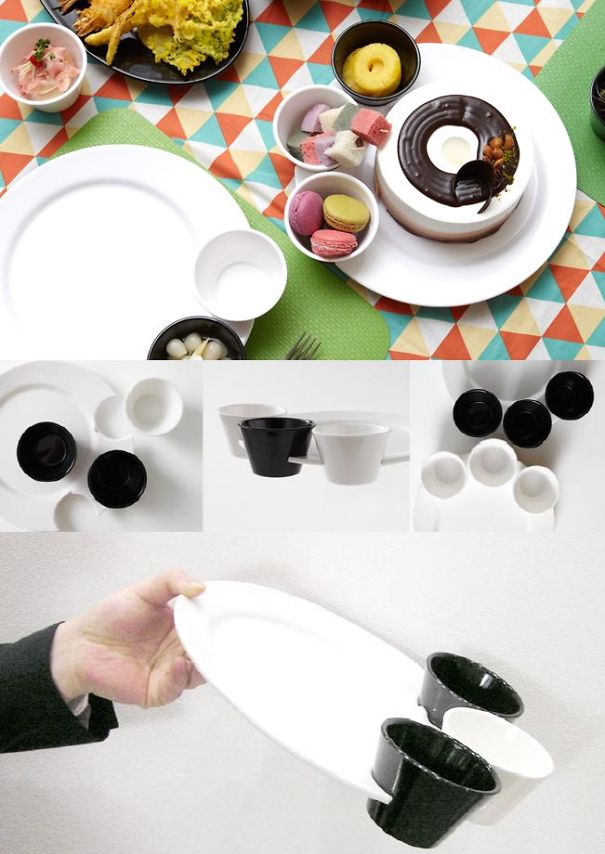 Cute Bear Foot Plate (1plate + 3small Bowl)