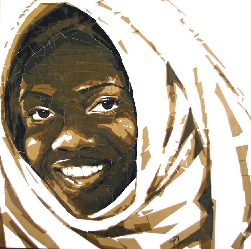 Artist Uses Packing Tape To Create Beautiful Portraits Of Moroccan People Artist Uses Packing Tape To Create Beautiful Portraits Of Moroccan People