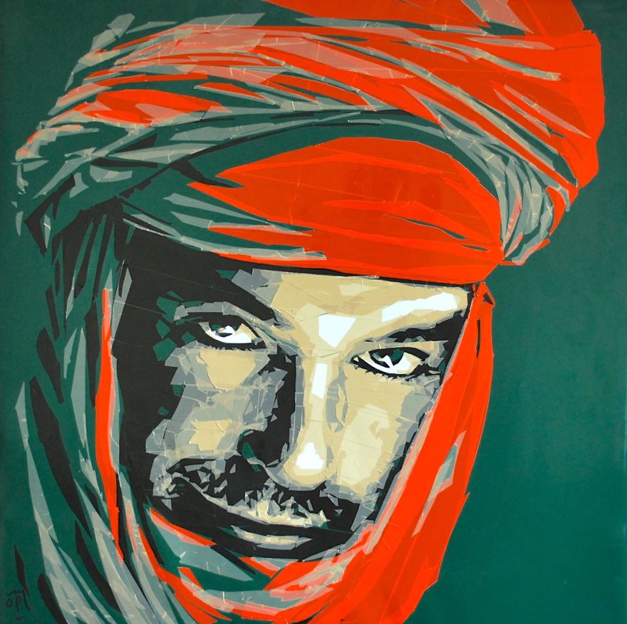 Artist Uses Packing Tape To Create Beautiful Portraits Of Moroccan People Artist Uses Packing Tape To Create Beautiful Portraits Of Moroccan People