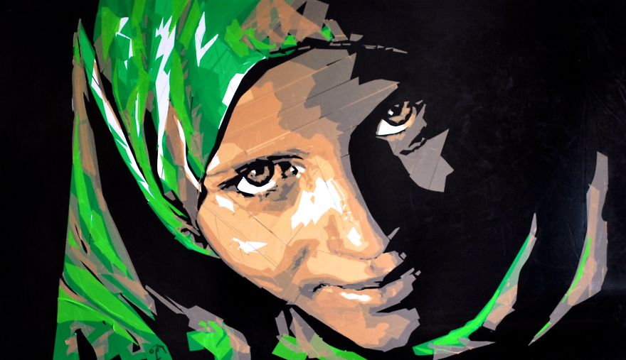 Artist Uses Packing Tape To Create Beautiful Portraits Of Moroccan People Artist Uses Packing Tape To Create Beautiful Portraits Of Moroccan People