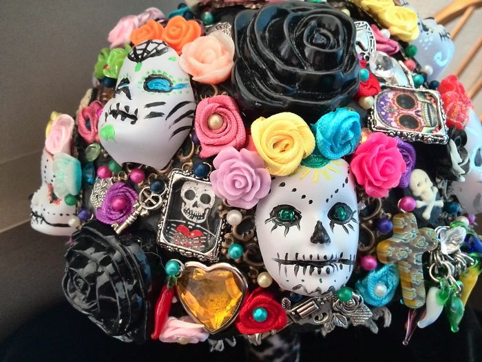 Barbie Day Of The Dead Wedding Bouquet. Dia De Los Muertos Handmade
