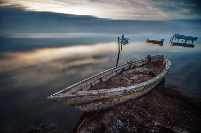 Boats At Sunset I Captured In France