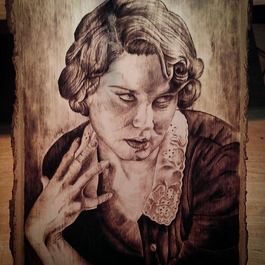 I Burn Movie Characters Onto Wood