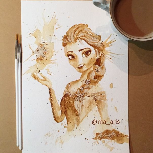 I Use Coffee To Draw Detailed Paintings Of My Favourite Characters I Use Coffee To Draw Detailed Paintings Of My Favourite Characters