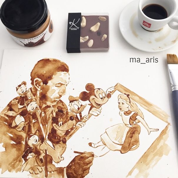 I Use Coffee To Draw Detailed Paintings Of My Favourite Characters I Use Coffee To Draw Detailed Paintings Of My Favourite Characters