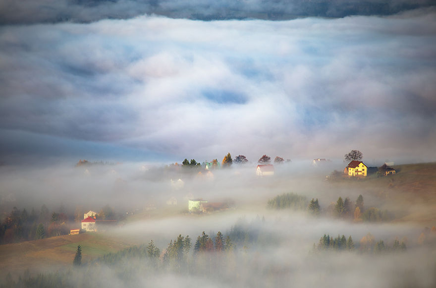 To Live In The Mists: Villages Of Poland And Italy Captured In The Mist