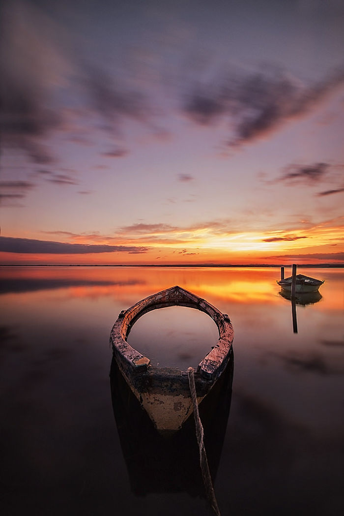 Boats At Sunset I Captured In France