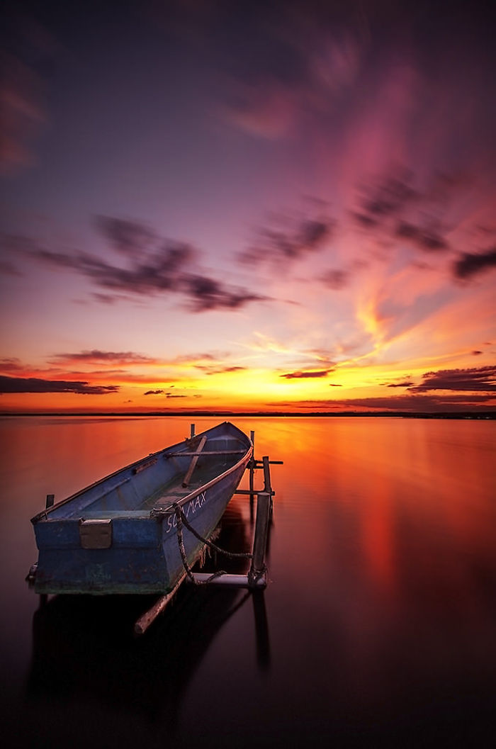 Boats At Sunset I Captured In France