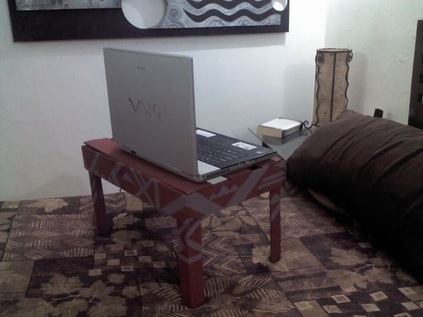 Market Wood Box Into A Table For Laptop Or Eat In Bed!