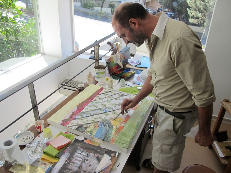 Artist Nikolaos A. Houtos, On His Loft Studio ,athens