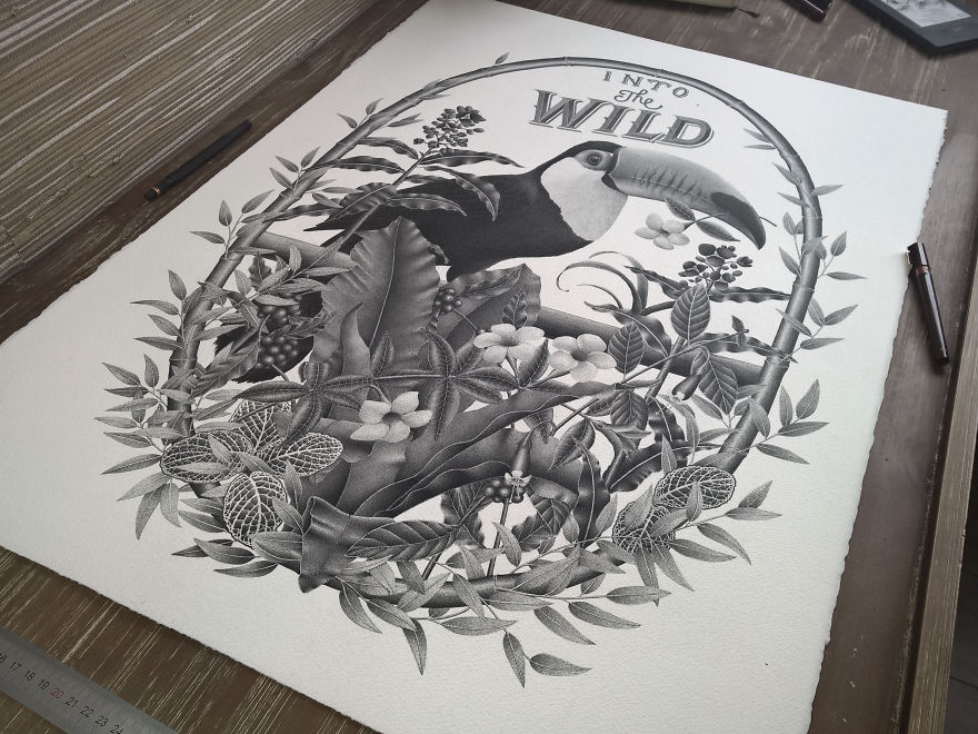 Into The Wild: This Piece Made Of Thousands Of Dots Took Me 380 Hours