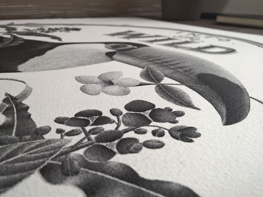 Into The Wild: This Piece Made Of Thousands Of Dots Took Me 380 Hours