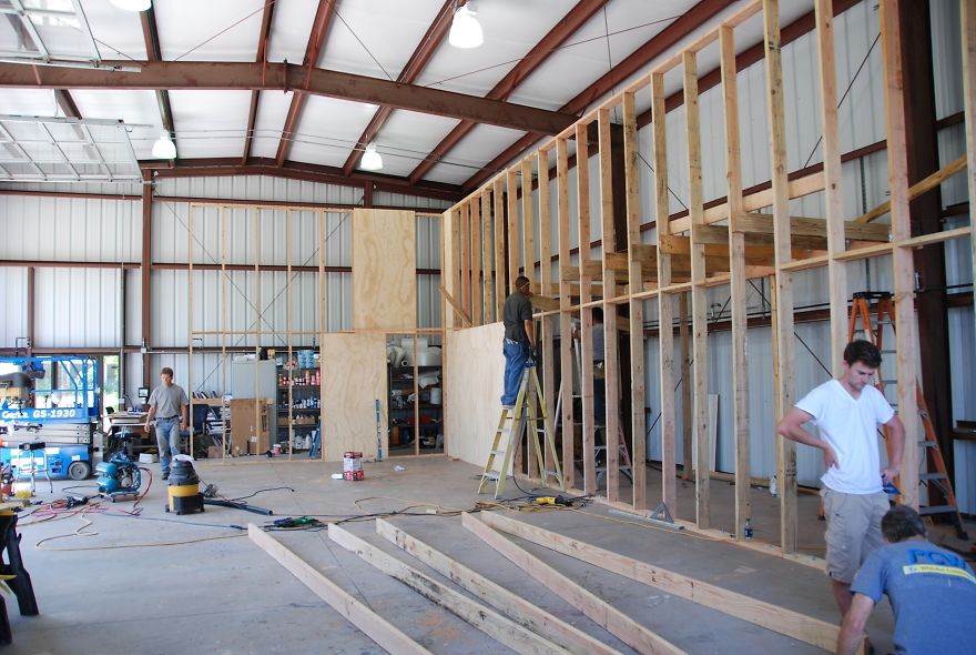 Building 40' Painting Wall Within Studio