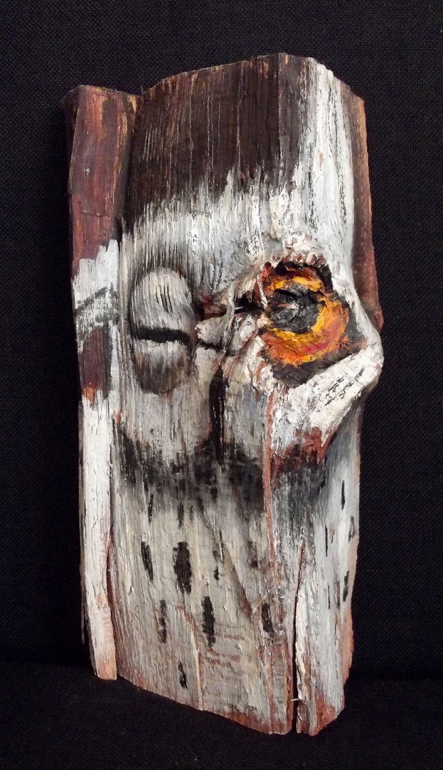 Owls On Wooden Logs