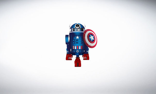 R2-d2 Meets Other Superheroes