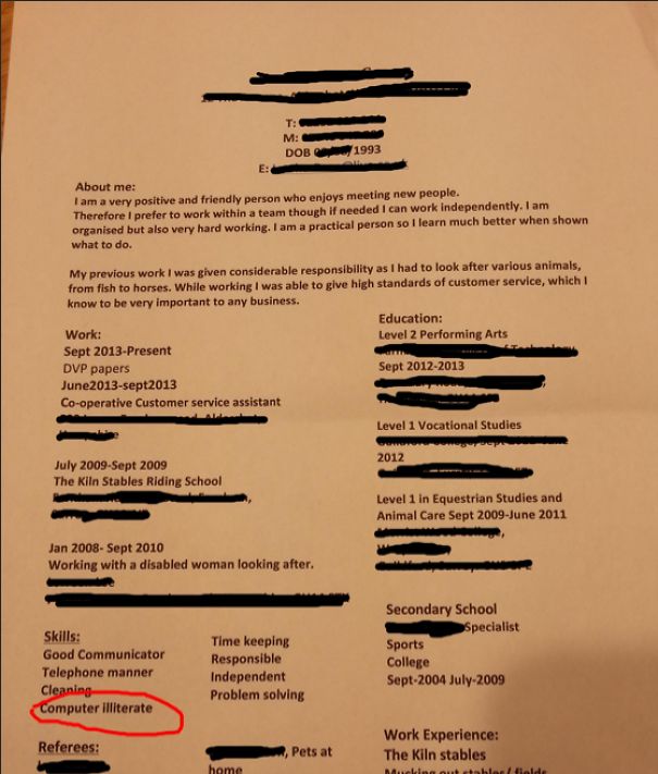 Resumes So Bad They're Almost Good... Almost