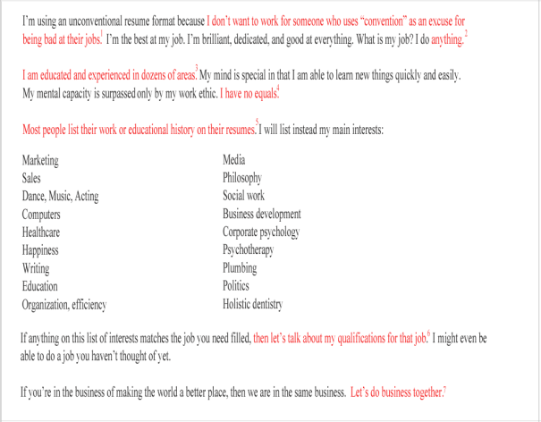 Resumes So Bad They're Almost Good... Almost