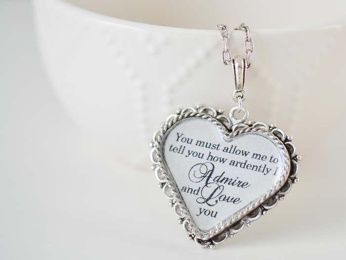 Mr. Darcy's Heart Pride And Prejudice Necklace