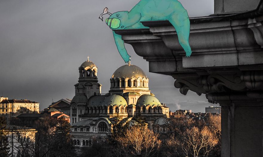 Lazy Monsters Take Over Sofia, Bulgaria Lazy Monsters Take Over Sofia, Bulgaria