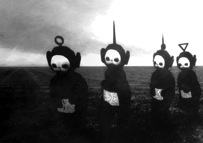 Teletubbies In Black & White Look Like A Horror Show Teletubbies In Black & White Look Like A Horror Show