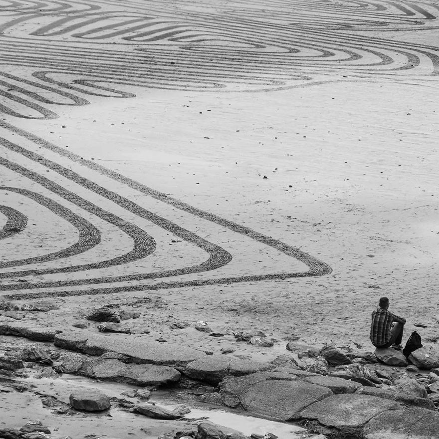 I Made Giant Sand Drawings On The Atlantic Coast