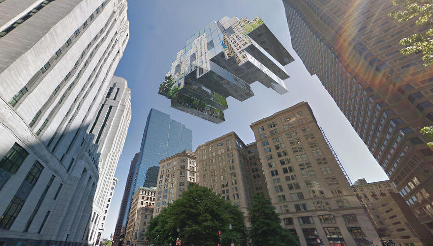 I Designed Space Invaders Using Google Street View Images From Places I Visited In The USA