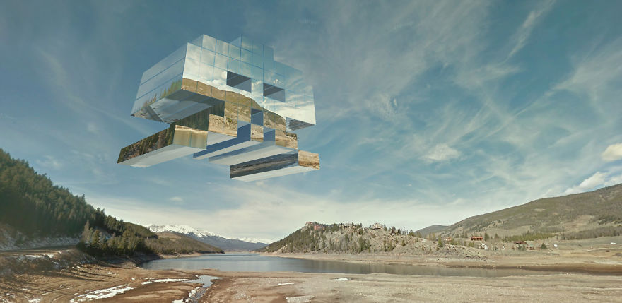 I Designed Space Invaders Using Google Street View Images From Places I Visited In The USA