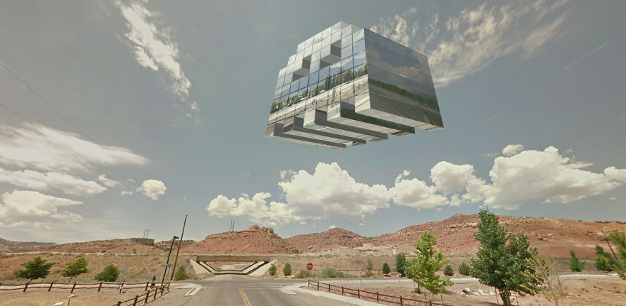 I Designed Space Invaders Using Google Street View Images From Places I Visited In The USA