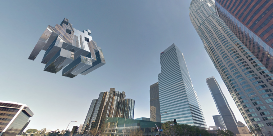 I Designed Space Invaders Using Google Street View Images From Places I Visited In The USA