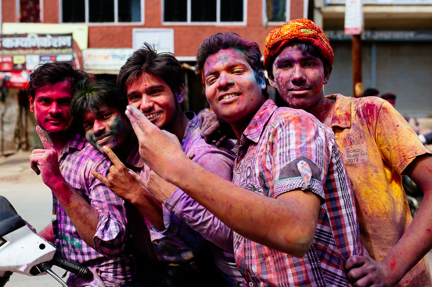 What It's Like To Celebrate Holi At The Craziest Place On Earth For It - Mathura, India