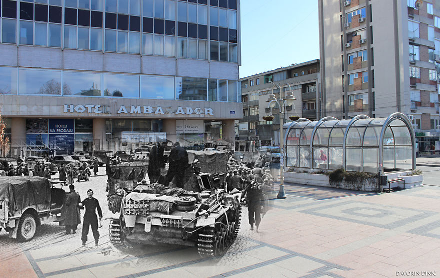 I Combined Old And New Photos Of Serbian Streets To Bring History To Life