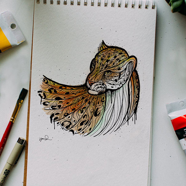 Intricate animal alphabet illustration in warm tones on sketchbook, part of animal letter A day drawing series for teaching alphabet. Intricate animal alphabet illustration in warm tones on sketchbook, part of animal letter A day drawing series for teaching alphabet.