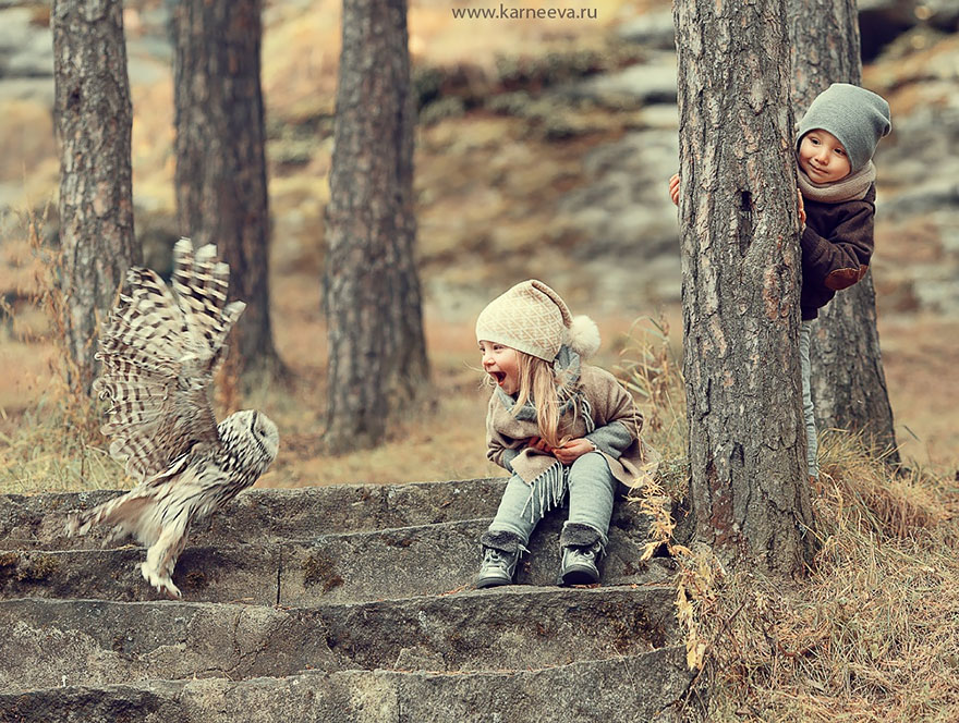 Children And Animals Cuddle In Adorable Photoshoots By Elena Karneeva