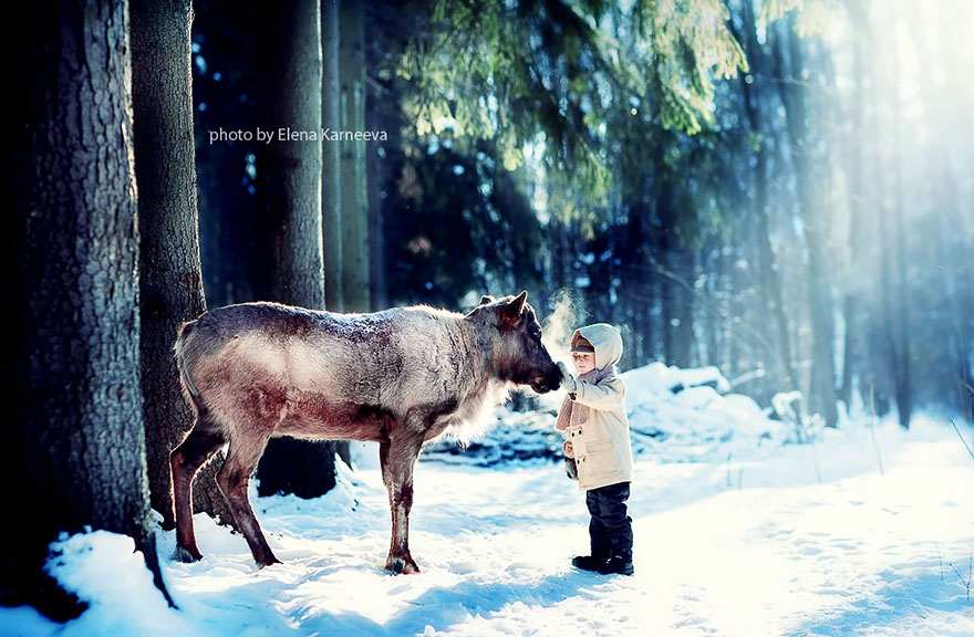 Children And Animals Cuddle In Adorable Photoshoots By Elena Karneeva
