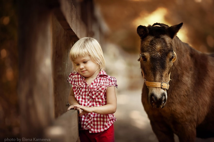 Children And Animals Cuddle In Adorable Photoshoots By Elena Karneeva