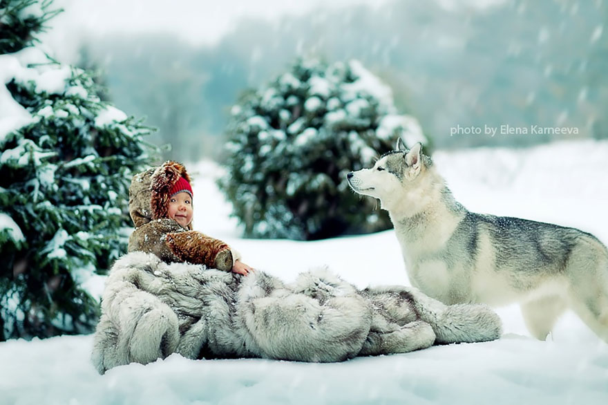 Children And Animals Cuddle In Adorable Photoshoots By Elena Karneeva