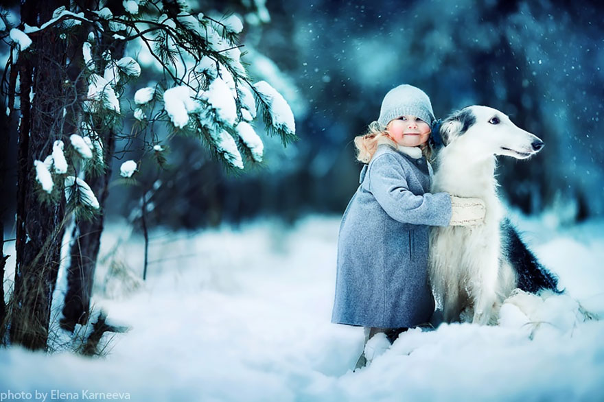 Children And Animals Cuddle In Adorable Photoshoots By Elena Karneeva